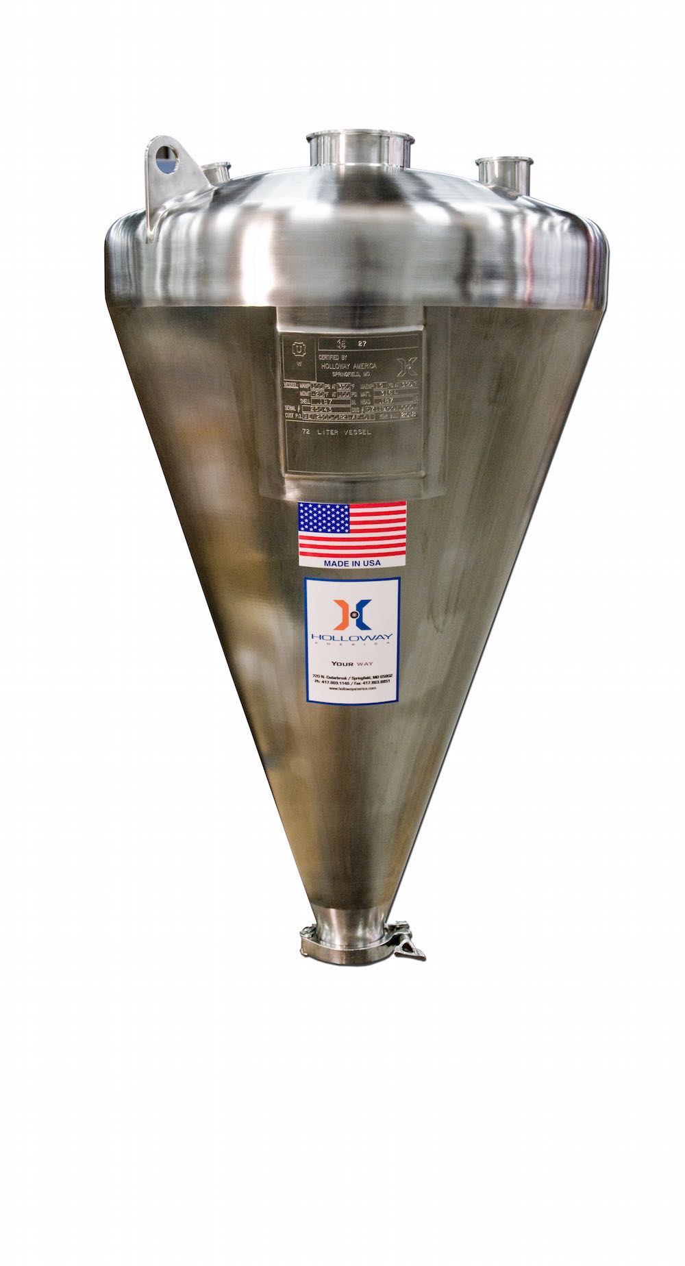 Ask HOLLOWAY AMERICA about its stainless steel mixing tanks and other vessels, like the one shown here.