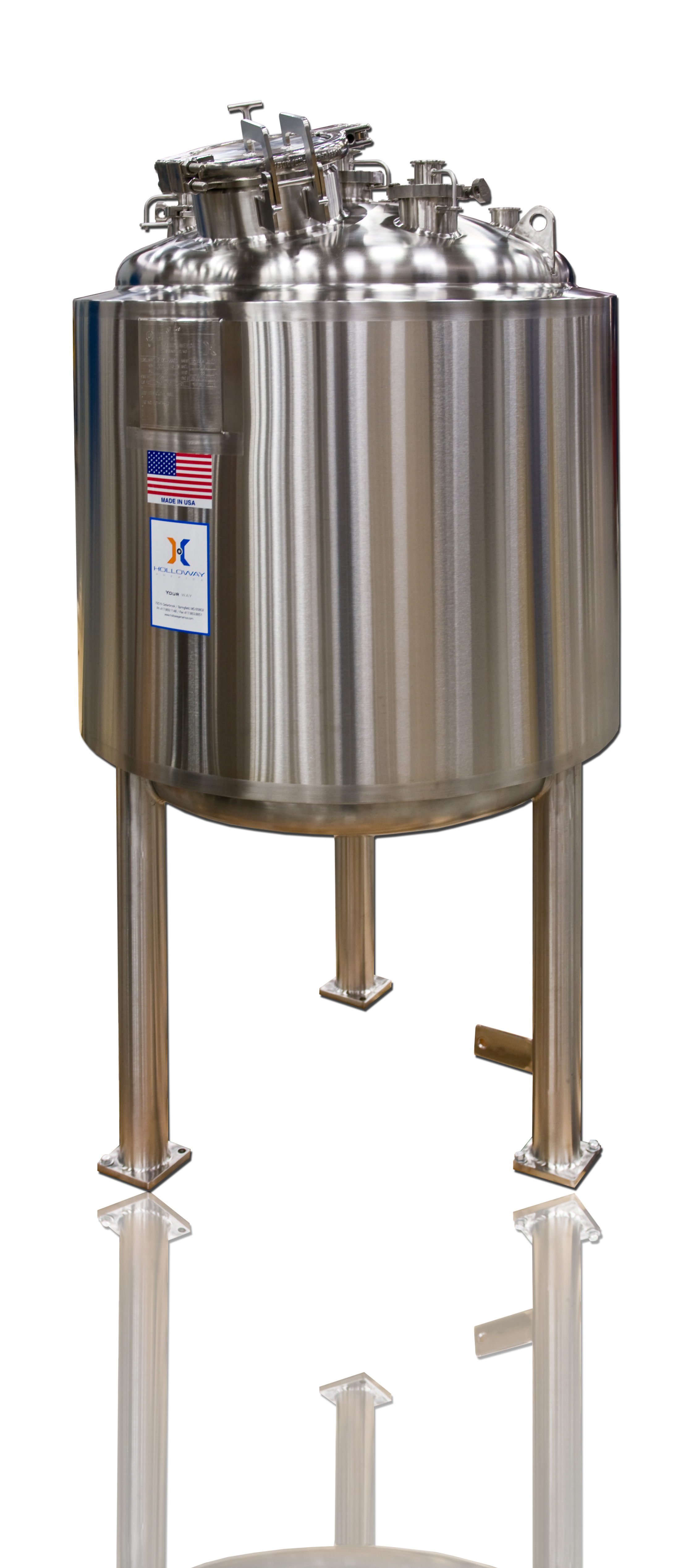 Sprayball coverage makes clean in place or CIP vessels like this one completely sanitary.