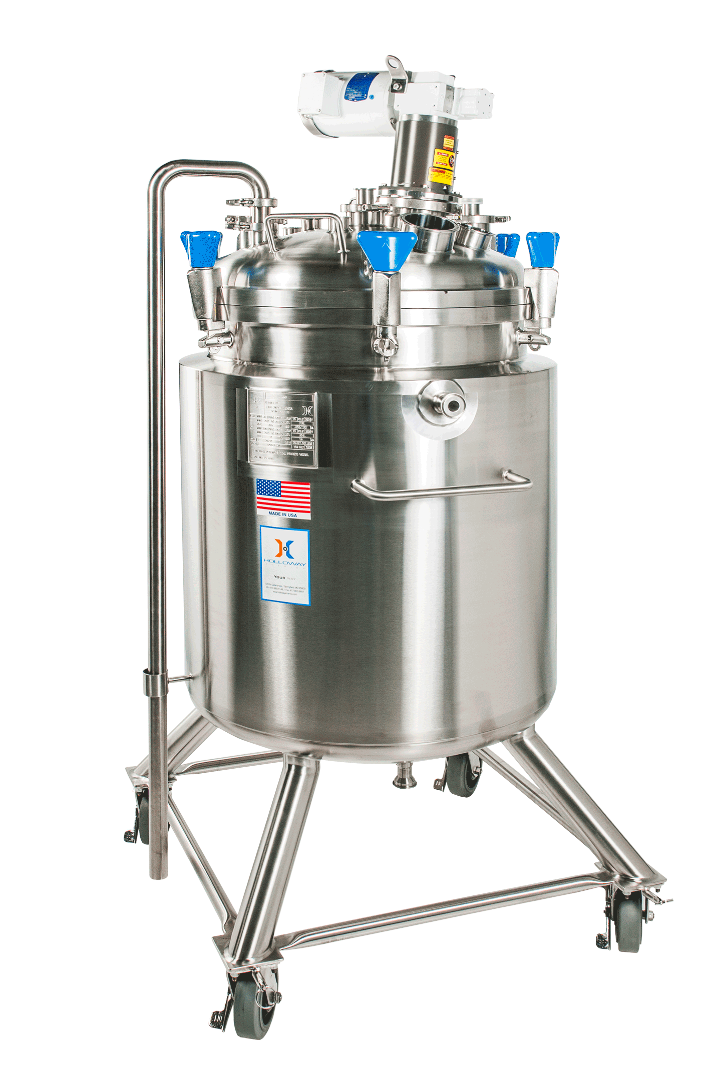 A portable laboratory pressure vessel, like this vertical vessel, is transportable.