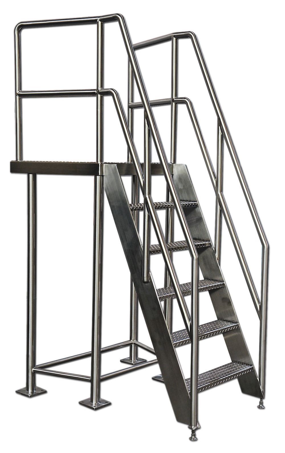 Custom-engineered equipment by Holloway includes these stainless steel stairs.
